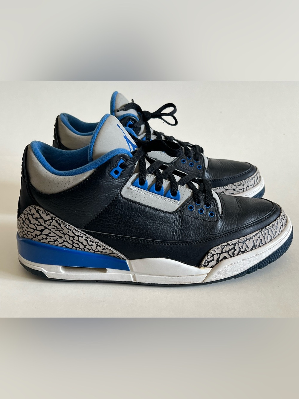 Air Jordan 3 Retro “SPORT BLUE” 2014 Retro Sneakers with Elephant Print - Picture 3 of 9